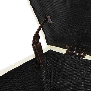 Anti Scratch Leather Storage Ottoman with Tufted Top and Metal Legs