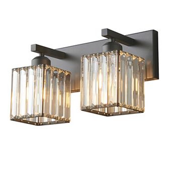 Modern Crystal Vanity Light, Sleek Metal Wall Sconce for Bathroom, Bedroom Vanity Mirror