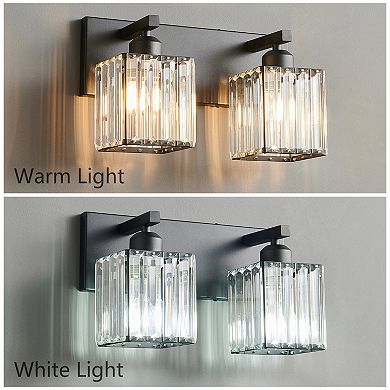 Modern Crystal Vanity Light, Sleek Metal Wall Sconce for Bathroom, Bedroom Vanity Mirror