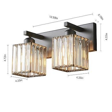Modern Crystal Vanity Light, Sleek Metal Wall Sconce for Bathroom, Bedroom Vanity Mirror