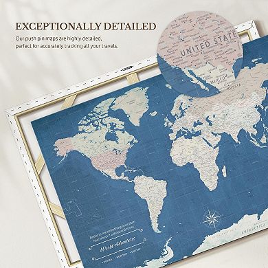 World Adventures Push Pin Travel Map I