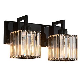 Modern Crystal Vanity Light Sleek Metal Wall Sconce for Bathroom and Home