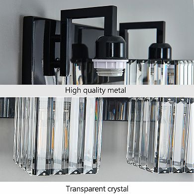 Modern Crystal Vanity Light Sleek Metal Wall Sconce for Bathroom and Home