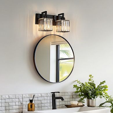 Modern Crystal Vanity Light Sleek Metal Wall Sconce for Bathroom and Home