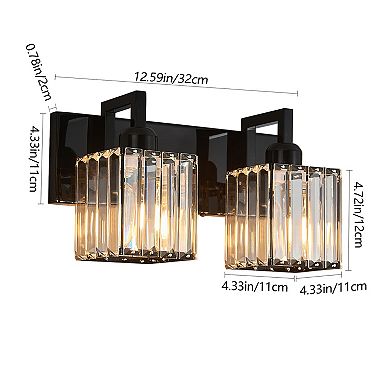 Modern Crystal Vanity Light Sleek Metal Wall Sconce for Bathroom and Home