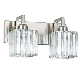 ZLAIQB 12.59" 2-Light Modern Crystal Bathroom Wall Lamp