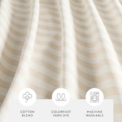 Cotton Blend Striped Shower Curtain