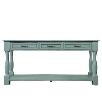 Whisen Mid-Century Console Table with 3 Drawers and 1 Bottom Shelf