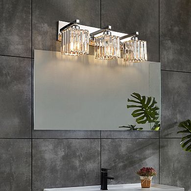 Modern Crystal Vanity Light, Sleek Metal Wall Sconce for Bathroom, Bedroom Vanity Mirror