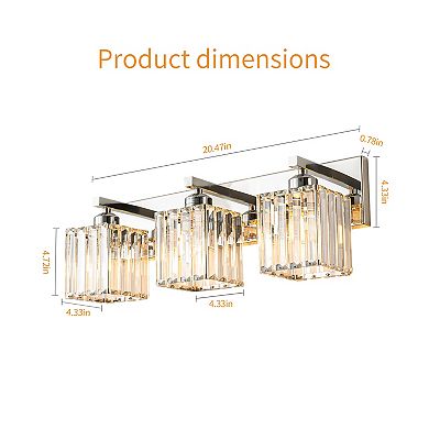 Modern Crystal Vanity Light, Sleek Metal Wall Sconce for Bathroom, Bedroom Vanity Mirror