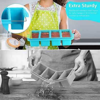Silicone Freezer Food Molds Large Tray 2pc