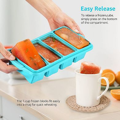 Silicone Freezer Food Molds Large Tray 2pc