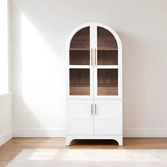 Lufeiya 71 Inch Arched Kitchen Pantry Cabinet, Adjustable Shelves, Hidden Drawer, Storage Cupboard