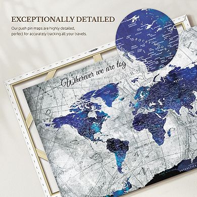 Wherever We Are I Push Pin World Map