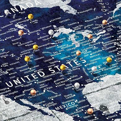 Wherever We Are I Push Pin World Map
