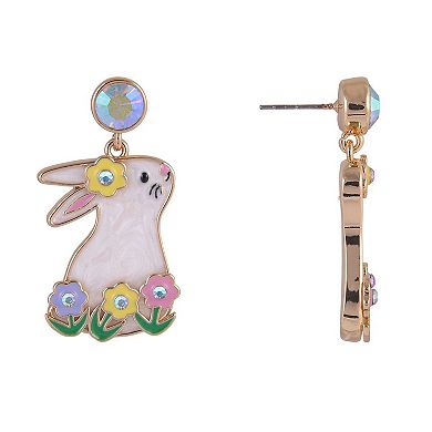 Hallmark Easter Bunny and Flower Earrings
