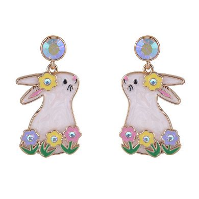 Hallmark Easter Bunny and Flower Earrings
