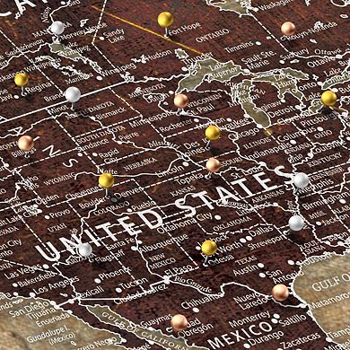 World's A Book II Push Pin World Map