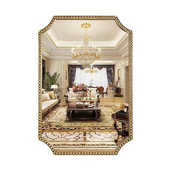 Full Scalloped Rectangle Mirror Metal Frame