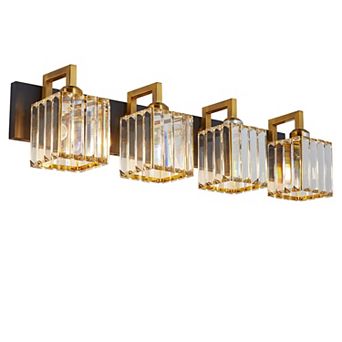 ZLAIQB 28.34” 4-Light Modern Crystal Bathroom Wall Lamp