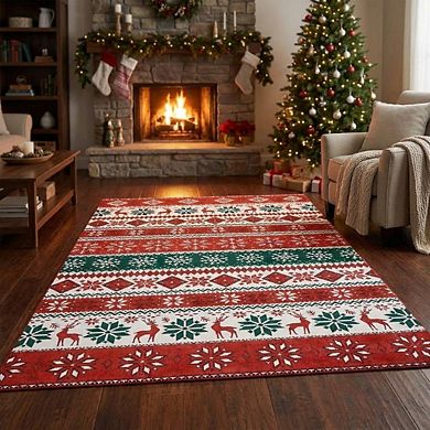 Boho Area Rug Machine Washable Non Shedding Stain Resistant Floor Cover for Playroom Bedroom