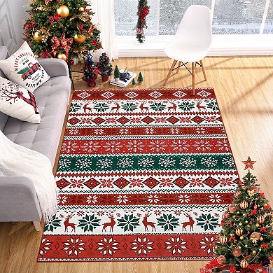 Boho Area Rug Machine Washable Non Shedding Stain Resistant Floor Cover for Playroom Bedroom