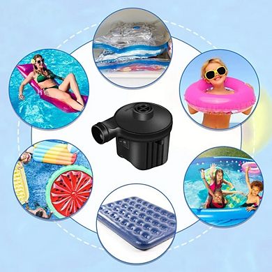 Swtroom Electric Air Pump Portable Quick-Filled with 3 Nozzles for Outdoor Camping Inflatables