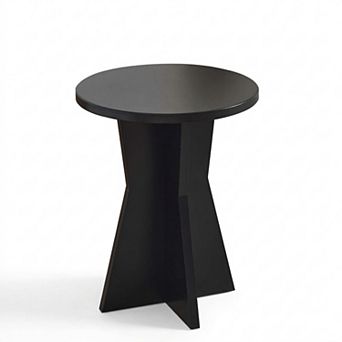 Kings Brand Furniture Round Side Table, Modern Pedestal Base Accent Table for Living Room, Bedroom