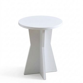 Kings Brand Furniture Round Side Table, Modern Pedestal Base Accent Table for Living Room, Bedroom