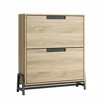 Shoe Storage Cabinet with 2 Flip Drawers Freestanding Shoe Organizer with Adjustable Shelves