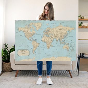 Adventure Awaits IV Push Pin World Map