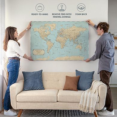 Adventure Awaits IV Push Pin World Map
