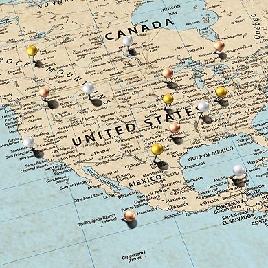Adventure Awaits IV Push Pin World Map