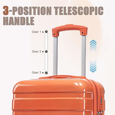 14/20in 2-set in PC Spinner Wheel Luggage Carry on Suitcase With Gradient Color and Combination Lock