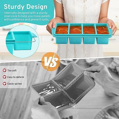 Silicone Freezer Trays Large Freezer Molds 2pc