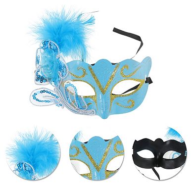 Dancing Queen Feather Half Face Party Mask 1 Pc
