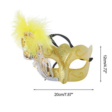 Dancing Queen Feather Half Face Party Mask 1 Pc