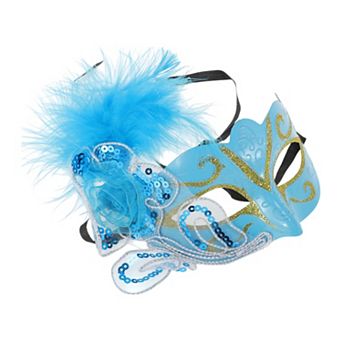 Dancing Queen Feather Half Face Party Mask 1 pc