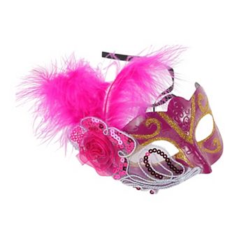 Dancing Queen Feather Half Face Party Mask 1 pc