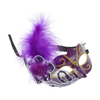Dancing Queen Feather Half Face Party Mask 1 pc