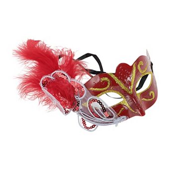 Dancing Queen Feather Half Face Party Mask 1 pc