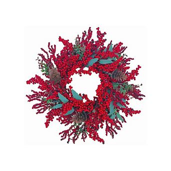 2-Inch Wreath With Berries with Pinecones