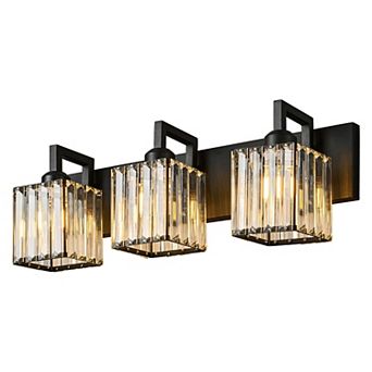 Modern Crystal Vanity Light Sleek Metal Wall Sconce for Bathroom and Home