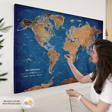 Our Adventures World Push Pin Map III