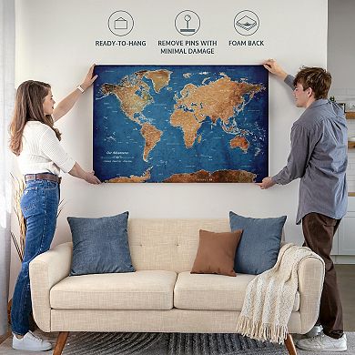 Our Adventures World Push Pin Map III