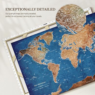 Our Adventures World Push Pin Map III