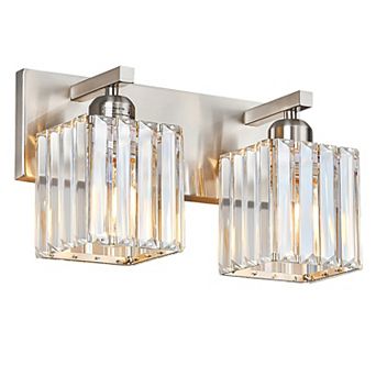 Modern Crystal Vanity Light, Sleek Metal Wall Sconce for Bathroom, Bedroom Vanity Mirror
