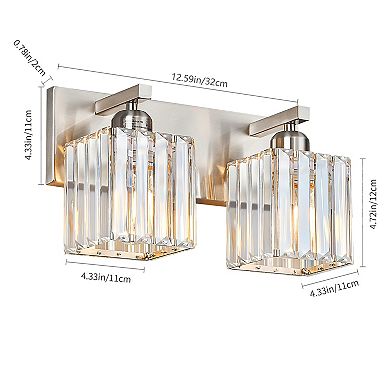 Modern Crystal Vanity Light, Sleek Metal Wall Sconce for Bathroom, Bedroom Vanity Mirror
