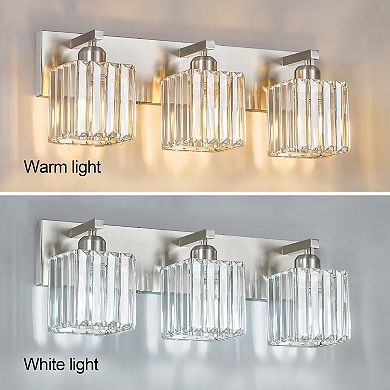 ZLAIQB 20.47" 3-Light Modern Crystal Bathroom Wall Lamp