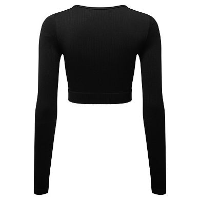 TriDri Womens/Ladies Ribbed Seamless 3D Crop Top